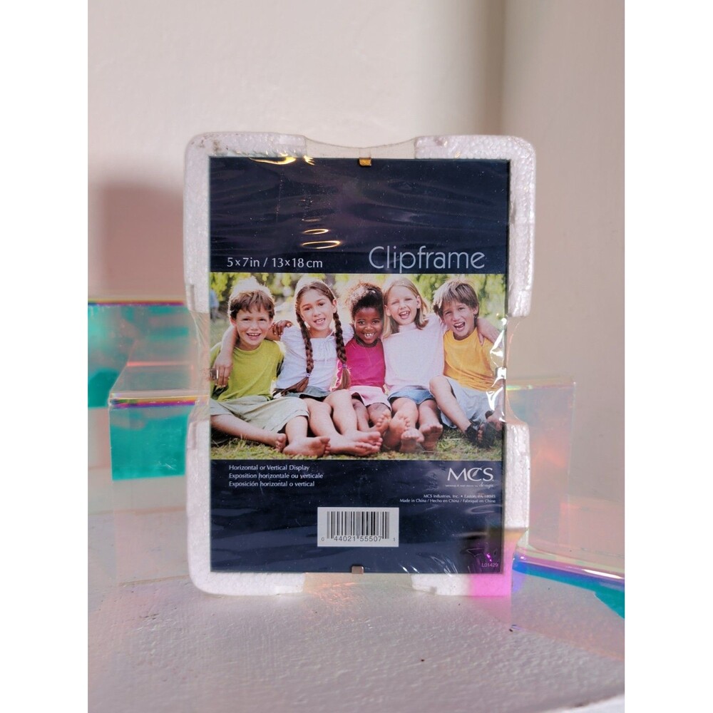 MCS Clipframe Frameless Glass 5x7 Picture Photo Frame NEW Wall Mount